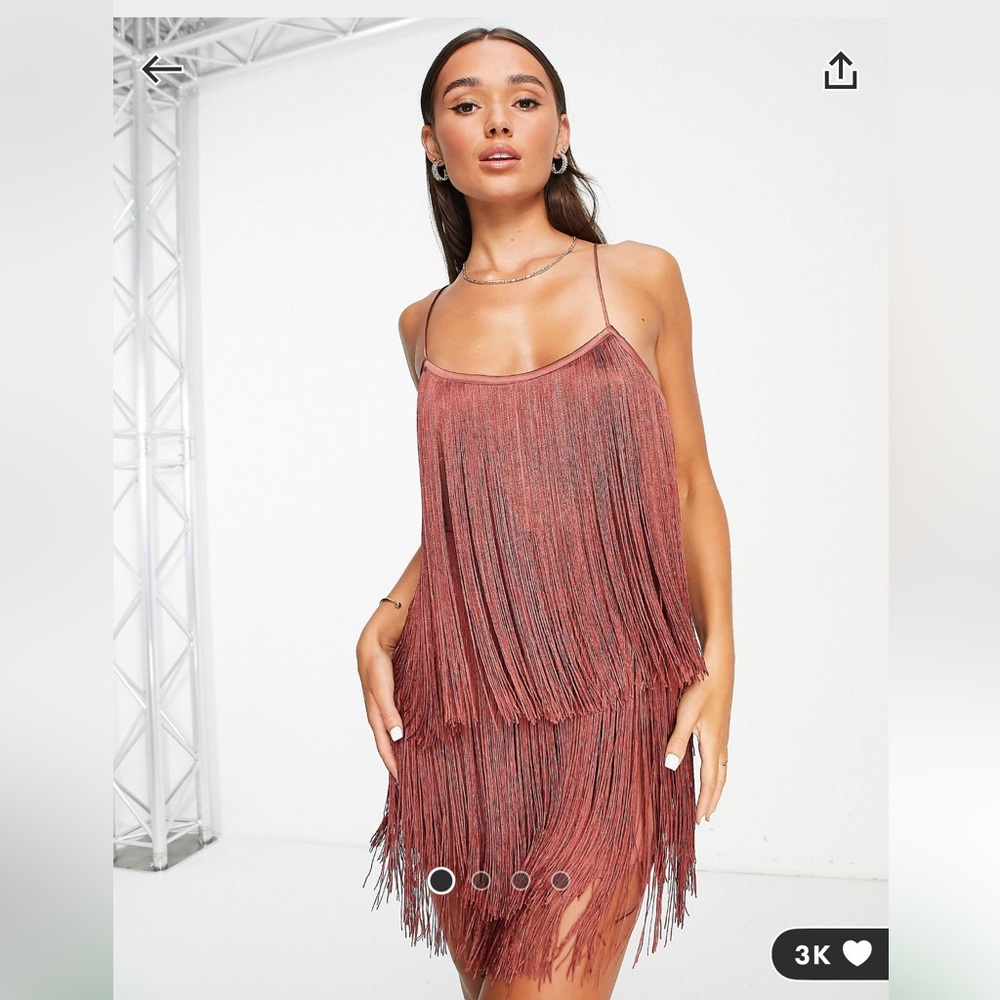 ASOS design fringed mini dress
